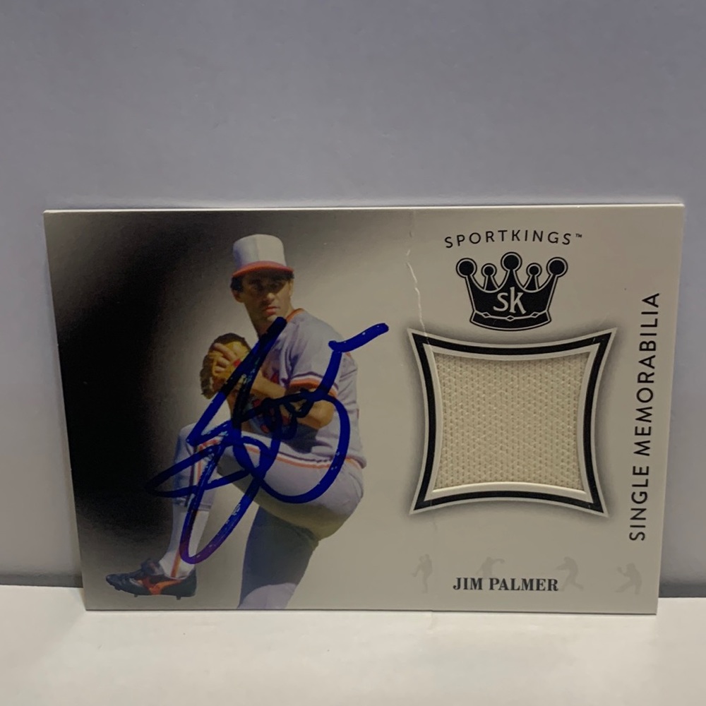 2018 SAGE SPORT KINGS JIM PALMER GAME USED/WORN RELIC #SM-JP IP AUTO (MISC7)